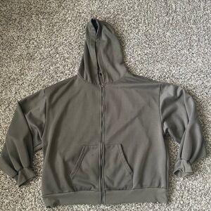 SHEIN oversized brown zip up jacket